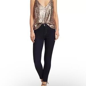 L’Agence Gabriella snake skin sequin tank top